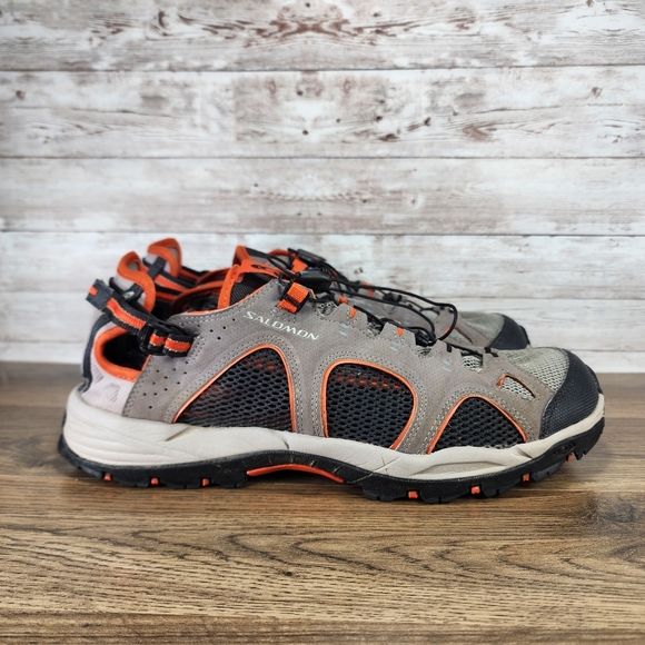 Salomon Mens Techamphibian 3 Water Hiking Shoes Gray Orange Size 10 - Picture 1 of 7